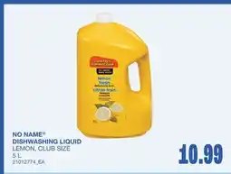Wholesale Club NO NAME DISHWASHING LIQUID LEMON, CLUB SIZE offer