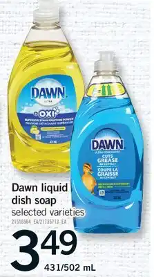 Fortinos DAWN LIQUID DISH SOAP, 431/502 ML offer