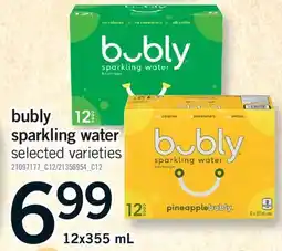 Fortinos BUBLY SPARKLING WATER offer