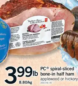 Fortinos PC SPIRAL-SLICED BONE-IN HALF HAM offer