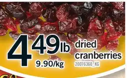 Fortinos DRIED CRANBERRIES offer