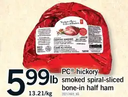 Fortinos PC HICKORY SMOKED SPIRAL-SLICED BONE-IN HALF HAM offer
