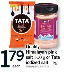 Fortinos QUALITY HIMALAYAN PINK SALT 500 G OR TATA IODIZED SALT 1 KG offer