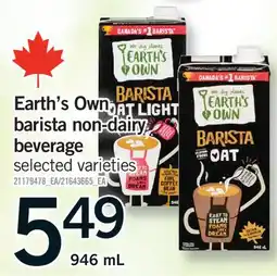 Fortinos EARTH'S OWN BARISTA NON-DAIRY BEVERAGE offer