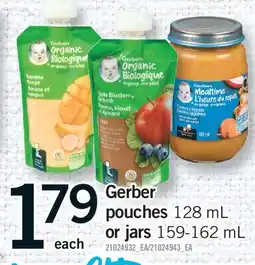 Fortinos GERBER POUCHES, 128 ML OR JARS offer