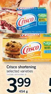 Fortinos CRISCO SHORTENING offer