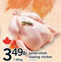Fortinos JUMBO WHOLE ROASTING CHICKEN, 7.69/KG offer