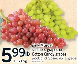 Fortinos PINK MUSCAT SEEDLESS GRAPES OR COTTON CANDY GRAPES offer