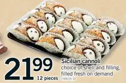 Fortinos SICILIAN CANNOLI, 12 pieces offer