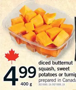 Fortinos DICED BUTTERNUT SQUASH, SWEET POTATOES OR TURNIP offer