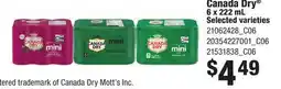 Fortinos CANADA DRY , 6 X 222 ML offer