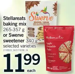Fortinos STELLAREATS BAKING MIX, 265-357 G OR SWERVE SWEETENER, 340 G offer