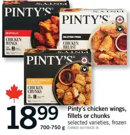 Fortinos PINTY'S CHICKEN WINGS, FILLETS OR CHUNKS offer