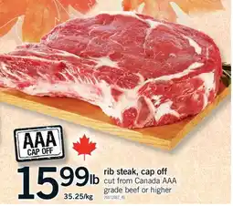 Fortinos RIB STEAK, CAP OFF offer