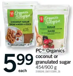 Fortinos PC ORGANICS COCONUT OR GRANULATED SUGAR, 454/900 G offer