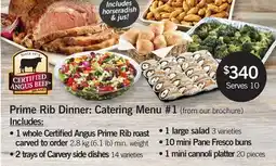 Fortinos PRIME RIB DINNER: CATERING MENU #1 offer