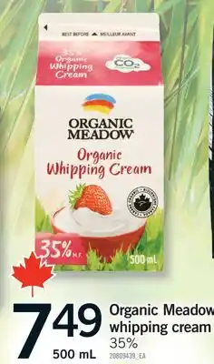 Fortinos ORGANIC MEADOW WHIPPING CREAM offer