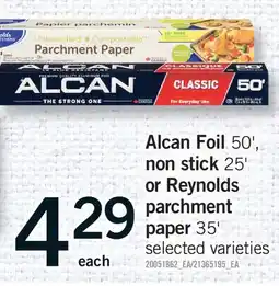Fortinos ALCAN FOIL, 50', NON STICK, 25' OR REYNOLDS PARCHMENT PAPER, 35' offer