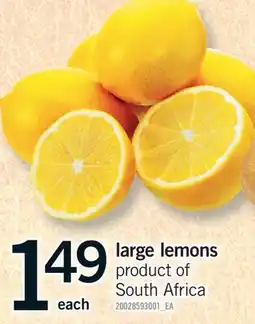 Fortinos LARGE LEMONS offer