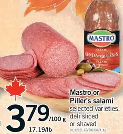 Fortinos MASTRO OR PILLER'S SALAMI offer
