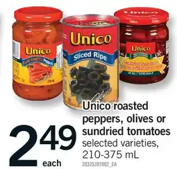 Fortinos UNICO ROASTED PEPPERS, OLIVES OR SUNDRIED TOMATOES offer