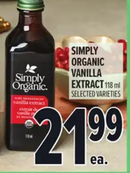 Metro SIMPLY ORGANIC VANILLA EXTRACT offer