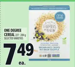 Metro ONE DEGREE CEREAL offer