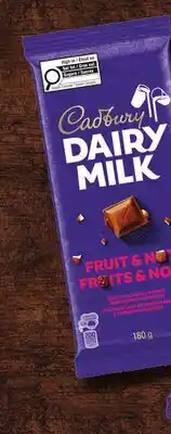 Metro CADBURY SHARING SIZE CHOCOLATE BARS offer