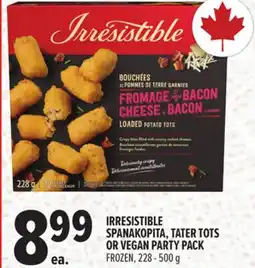 Metro IRRESISTIBLE SPANAKOPITA, TATER TOTS OR VEGAN PARTY PACK offer