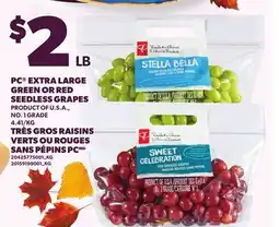 Independent City Market PC EXTRA LARGE GREEN OR RED SEEDLESS GRAPES offer