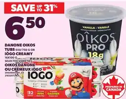 Independent City Market DANONE OIKOS TUBS, 650/750 iÖGO CREAMY offer