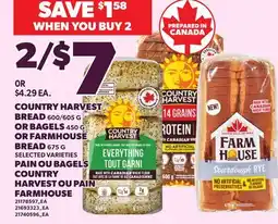 Independent City Market COUNTRY HARVEST BREAD, 600/605 G OR BAGELS, 450 G OR FARMHOUSE BREAD, 675 G offer