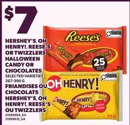 Independent City Market HERSHEY'S, OH HENRY!, REESE'S OR TWIZZLERS HALLOWEEN CANDY OR CHOCOLATES offer