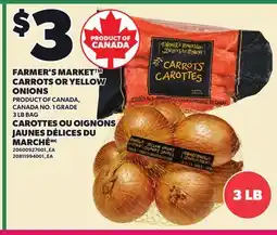 Independent City Market FARMER'S MARKET CARROTS OR YELLOW ONIONS, 3 LB BAG offer
