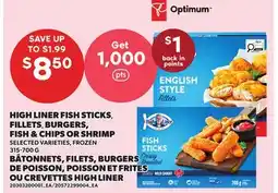 Independent City Market HIGH LINER FISH STICKS, FILLETS, BURGERS, FISH & CHIPS OR SHRIMP offer