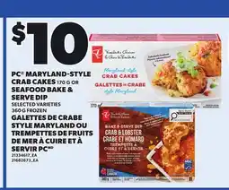 Independent City Market PC MARYLAND-STYLE CRAB CAKES, 170 G OR SEAFOOD BAKE & SERVE DISH, 360 G offer