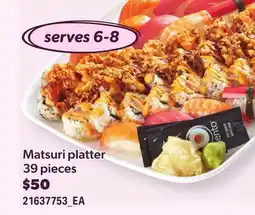 Loblaws MATSURI PLATTER, 39 PIECES, SERVES 6-8 offer