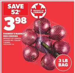 Loblaws FARMER'S MARKET RED ONIONS, 3 LB BAG offer