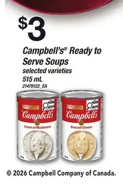 Loblaws CAMPBELL'S READY TO SERVE SOUPS offer