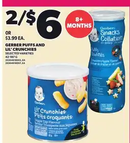 Loblaws GERBER PUFFS AND LIL' CRUNCHIES offer
