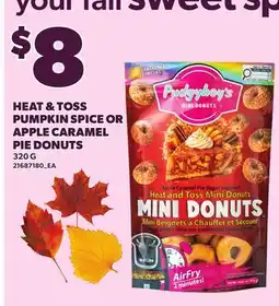 Loblaws HEAT & TOSS PUMPKIN SPICE OR APPLE CARAMEL PIE DONUTS offer