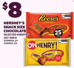 Loblaws HERSHEY'S SNACK SIZE CHOCOLATE offer