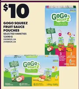 Loblaws GOGO SQUEEZ FRUIT SAUCE POUCHES offer