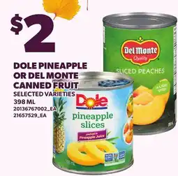 Loblaws DOLE PINEAPPLE OR DEL MONTE CANNED FRUIT offer