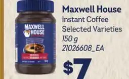 Loblaws MAXWELL HOUSE INSTANT COFFEE offer