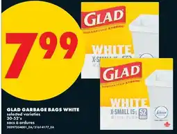 No Frills GLAD GARBAGE BAGS WHITE, 30-52'S offer