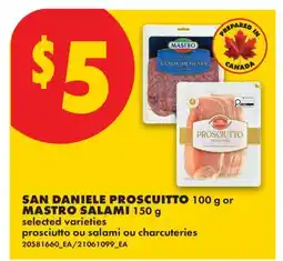 No Frills SAN DANIELE PROSCUITTO, 100 G OR MASTRO SALAMI, 150 G offer