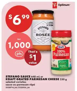 No Frills STEFANO SAUCE, 648 ML OR KRAFT GRATED PARMESAN CHEESE, 250 G offer