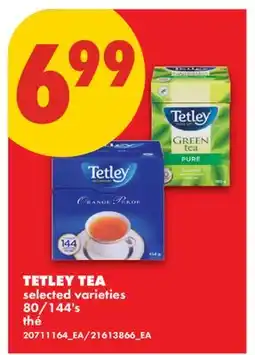 No Frills TETLEY TEA, 80/144's offer