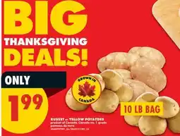 No Frills RUSSET OR YELLOW POTATOES offer